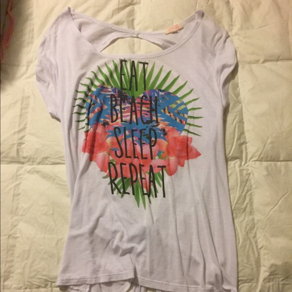 Graphic open back t shirt