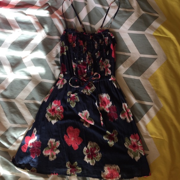 Navy Floral Dress