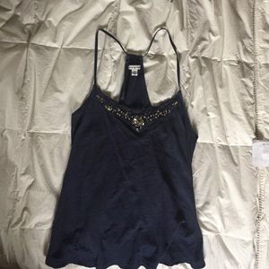 Rhinestone and beaded tank