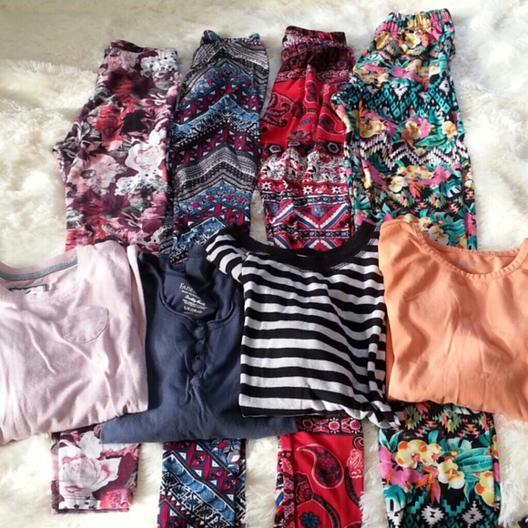Leggings, long sleeved t-shirt bundle/Jr's, girls.