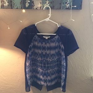 Navy Patterned Top