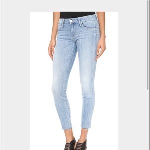 MOTHER Denim Looker frayed ankle jeans
