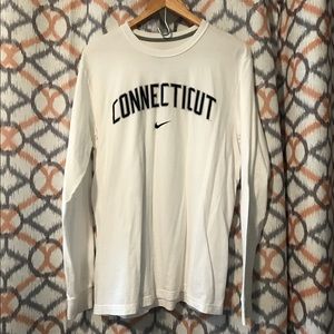 Men's Nike long sleeve white UCONN shirt sz Lg