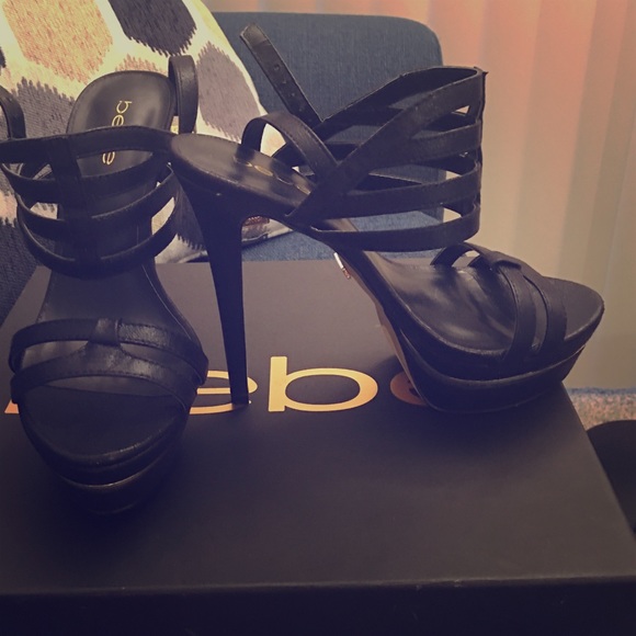 Black platform heels from Bebe.