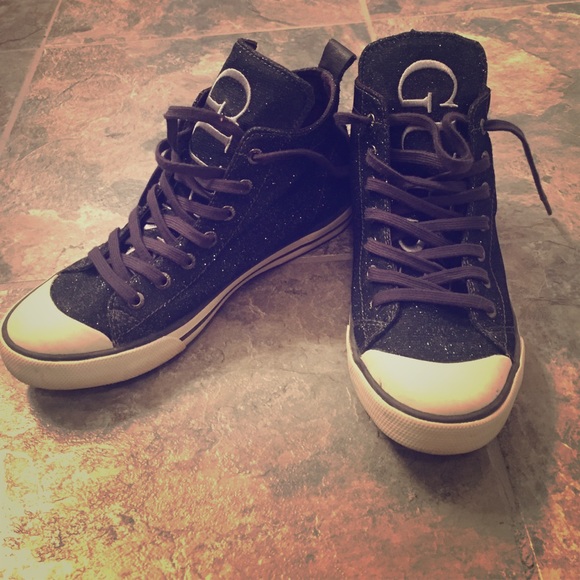 Guess high top glitter sneaker