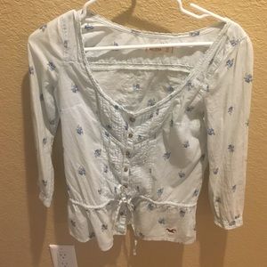 Hollister blouse. Light blue with flowers
