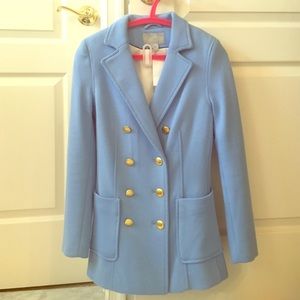Light blue double-breasted peacoat