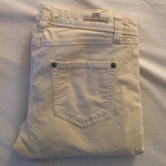 Lauren Conrad corduroy cream straight leg pants