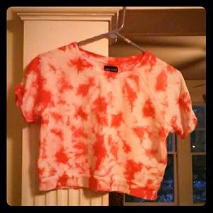 Wet Seal Orange Tie-Dye Crop Top