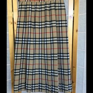 Vintage Burberry Nova Check Pleated Skirt