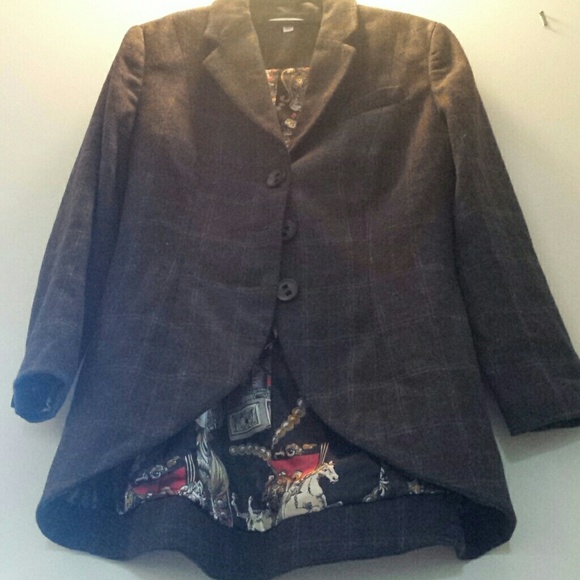 Vintage Wool Blended Plaid CAbi Coat