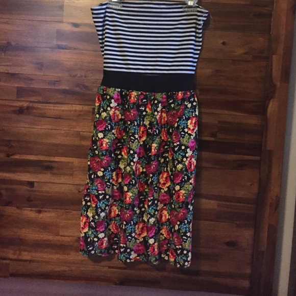 Stripe and floral dress