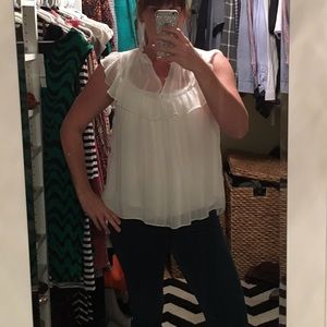 Zara flowy top in white size large. NWT.