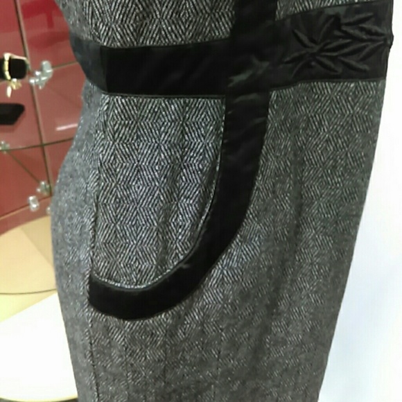 Early Black/White Print Dress Sz. S - Picture 4 of 4