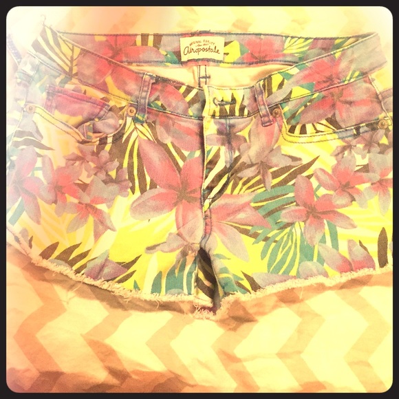 Aeropostale Floral Jean Shorts