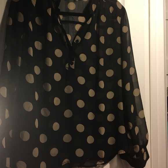 Sheer polka dot blouse