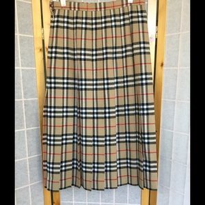 Vintage Burberry Nova Check Pleated Skirt
