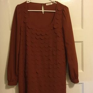 Rust long sleeve dress