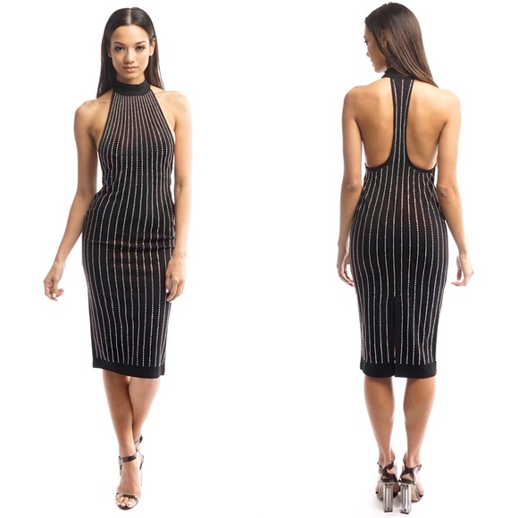 LUXE COLLECTION- EMBELLISHED MIDI DRESS - Picture 3 of 3