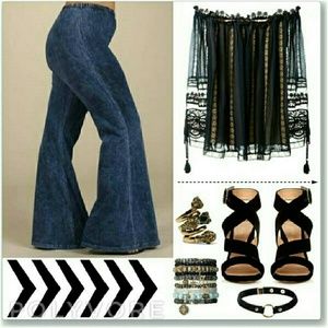 Plus Size Bell Bottom Jeans Yoga Pants