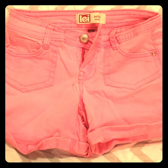 Mid Length L.E.I Hot Pink Shorts