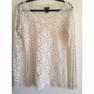 Sheer White Lace Long Sleeve ❣️