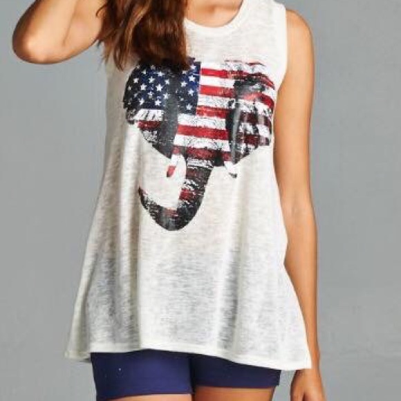 'Merica Elephant Flowy Tank