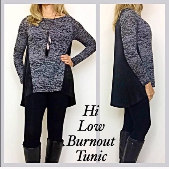 🔴PRICEDROP🔴Burnout Hi Low Tunic Black Gray S - Picture 5 of 7