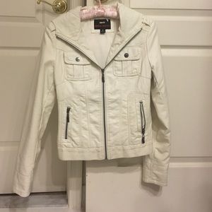 White faux leather jacket