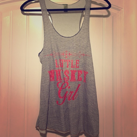 "Little Whiskey Girl" pin striped tank! So cute!