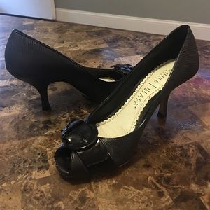 Black peep toe heels