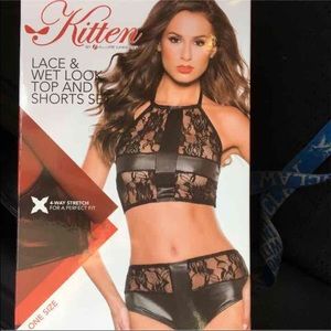 Kitten Lace Top and Shorts Set