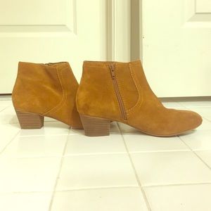 Tan faux suede booties