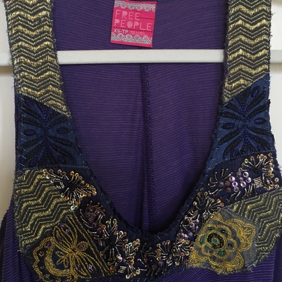 FREE PEOPLE Embellished Tank Top size XS - Picture 3 of 4