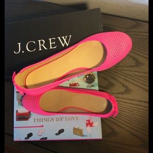 NWB J. Crew Quorra Ballet Flats neon pink
