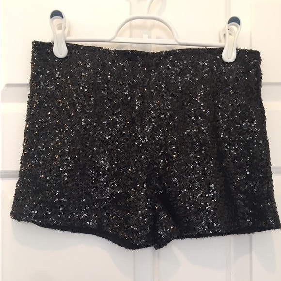 Black Sequin Shorts