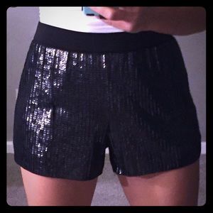 Express Sequin Embellished Mesh Shorts