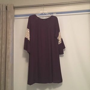 Plum long sleeves dress