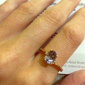 Bi-Color Tanzanite 10k gold ring - Jacque Christie