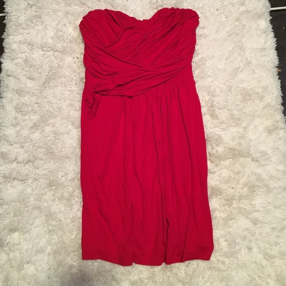 Red Rouched Express Mini Dress