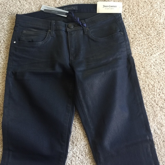 Juicy Couture navy coated skinny jeans