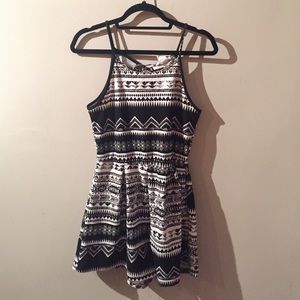 Black and white tribal romper