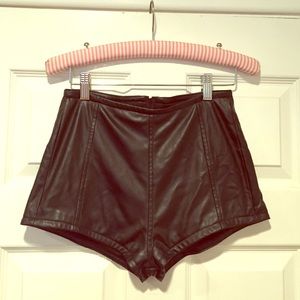 Nasty Gal leather shorts