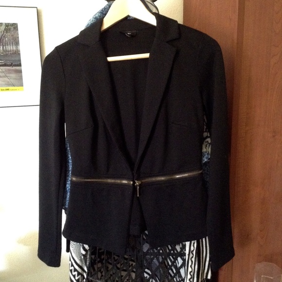 Zippered Waist Blazer