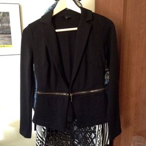 Zippered Waist Blazer