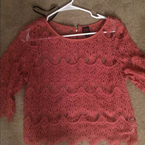 Lace top gold zip in back