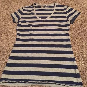 GAP blue and gray striped shirt