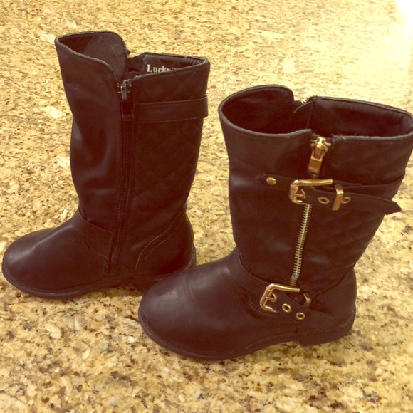 Little girl black boots size 11