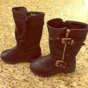 Little girl black boots size 11