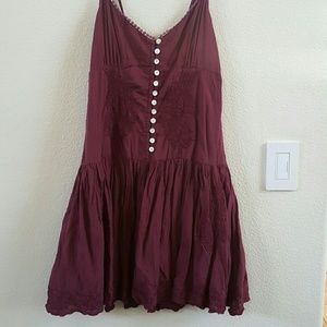 Maroon buttondown dress